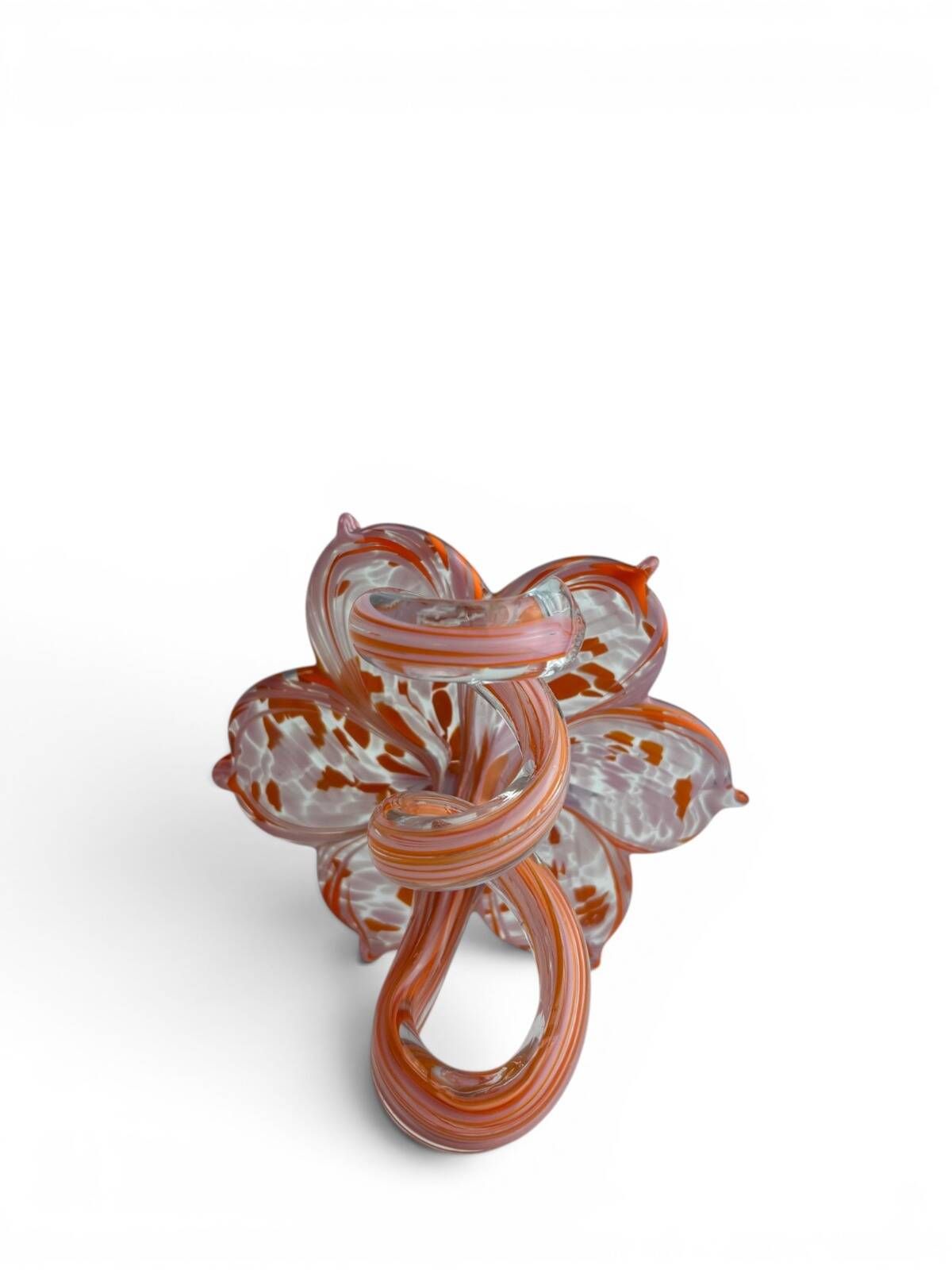 Pair of flower candle holders handmade in Italy.