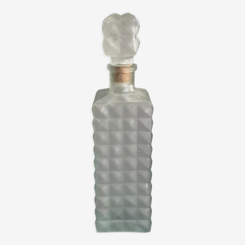 Green frosted glass whisky decanter
