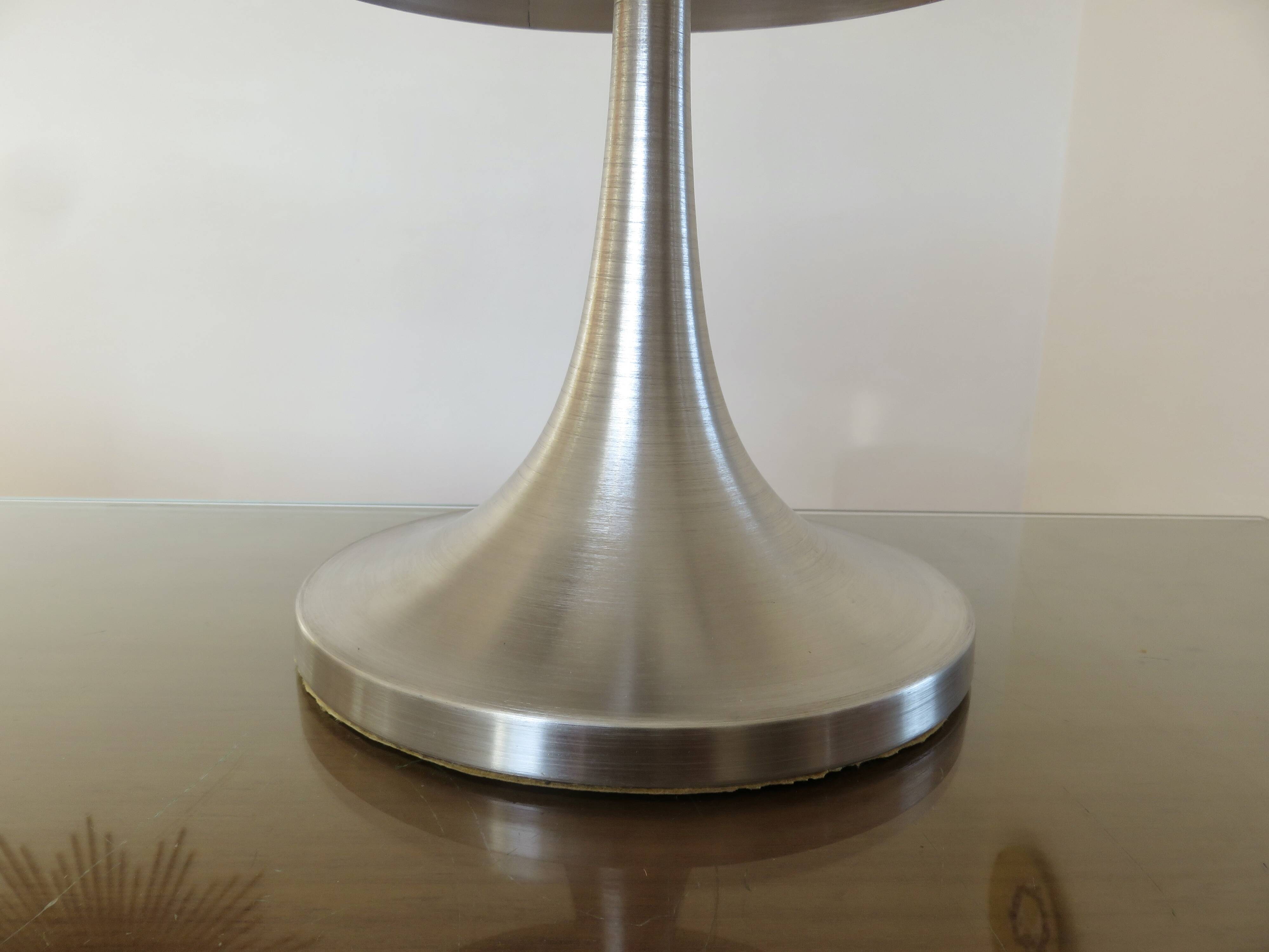 Brushed metal tulip floor lamp vintage 70s