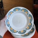 Lot of 8 Givors plates in antique earthenware.