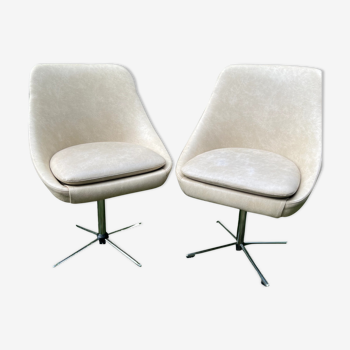 Pair of armchairs design shells 1970