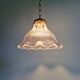 Suspension Holophane in ribbed transparent glass, 1930s