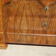 Walnut and walnut burl commode in Louis Philippe style.
