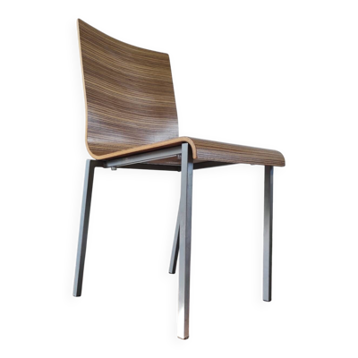 Chaise design italienne Pedrali ''Kuadra'' en bois de Zebrano