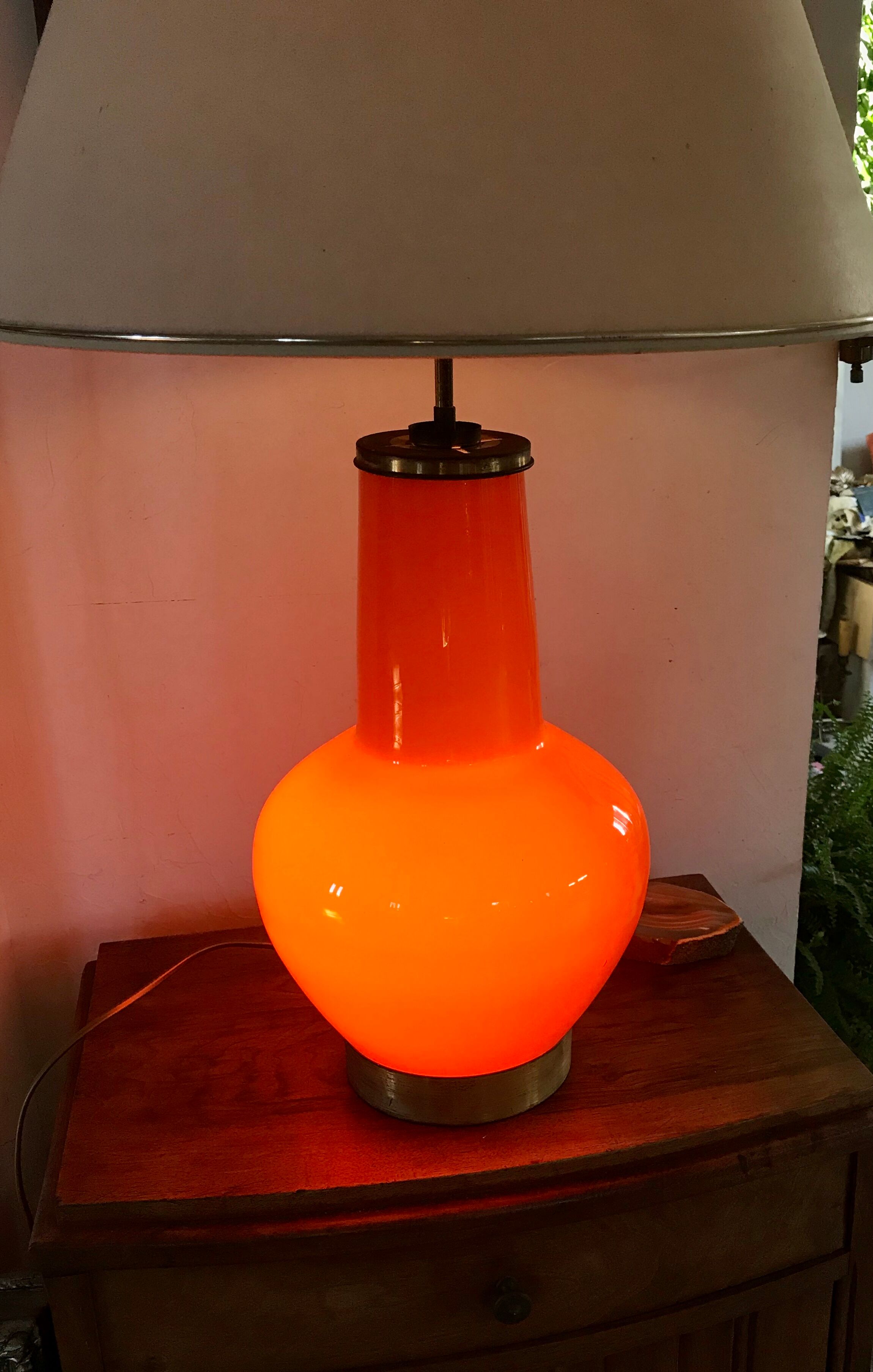 70's dual-light opaline lamp