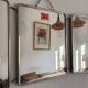 Vintage 1960 triptych mirror barber Mirbel blue Klein lizard imitation - 27