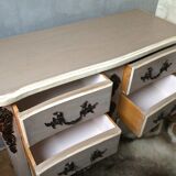 Curved chest of drawers 6 drawers of style xviiith patinated mole