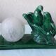 Green ceramic bedside lamp