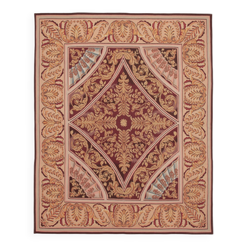 Handmade European Vintage Aubusson Kilim 270 cm x 338 cm