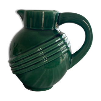 Large ceramic green ball pitcher