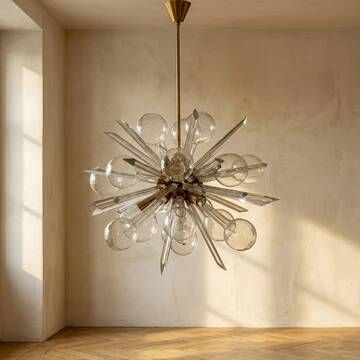 Chandelier “EXPLOSE” by René Roubíček, sculptural art glass ceiling light