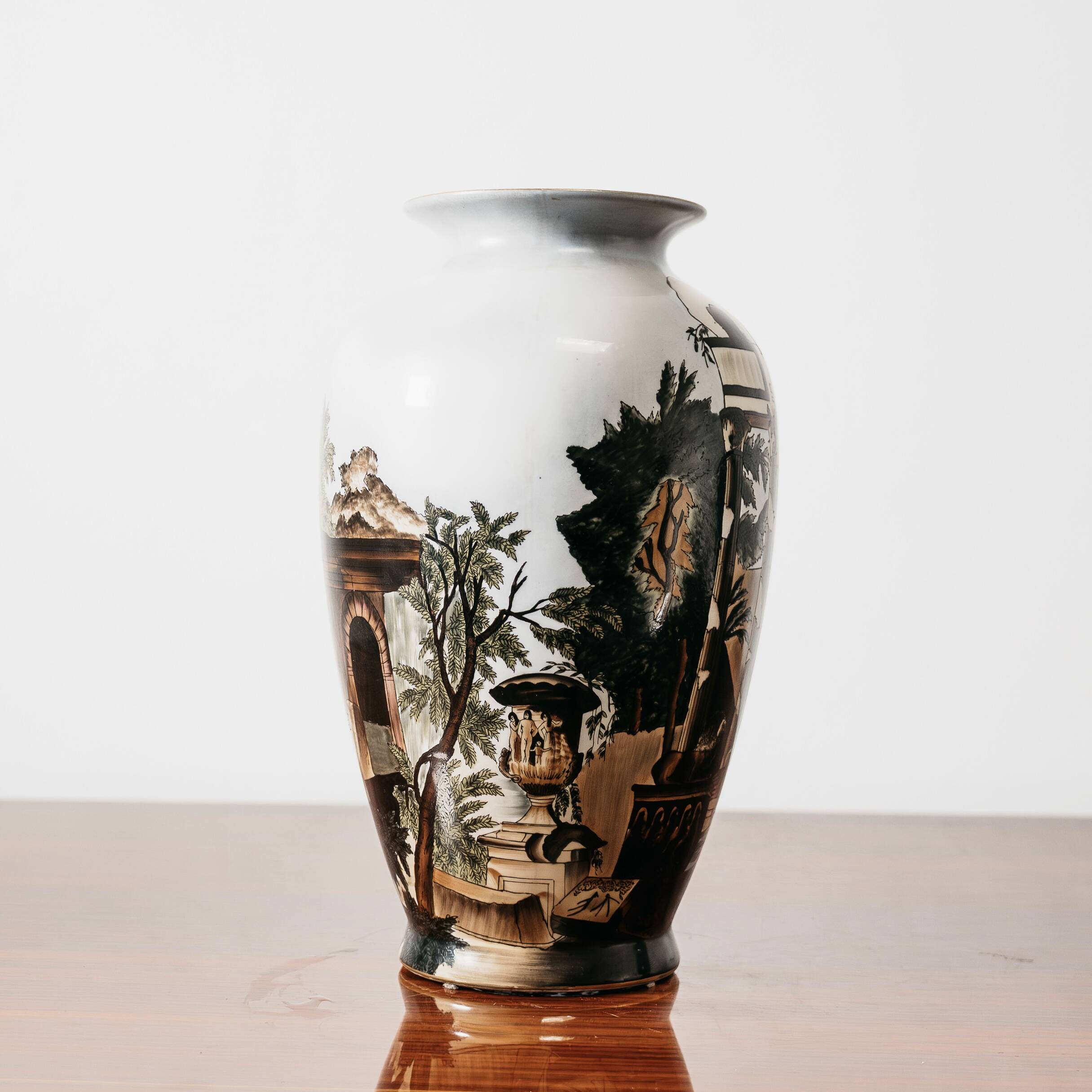 Vaso Ceramica Decoro Vecchia Faenza Rarissimo Anni ‘60 Design Art