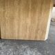 Beige Travertine Sculptural Coffee Table — Hexagonal Solid Natural Stone, Brutalist Design