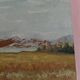 Painting oil on panel landscape mountains signed