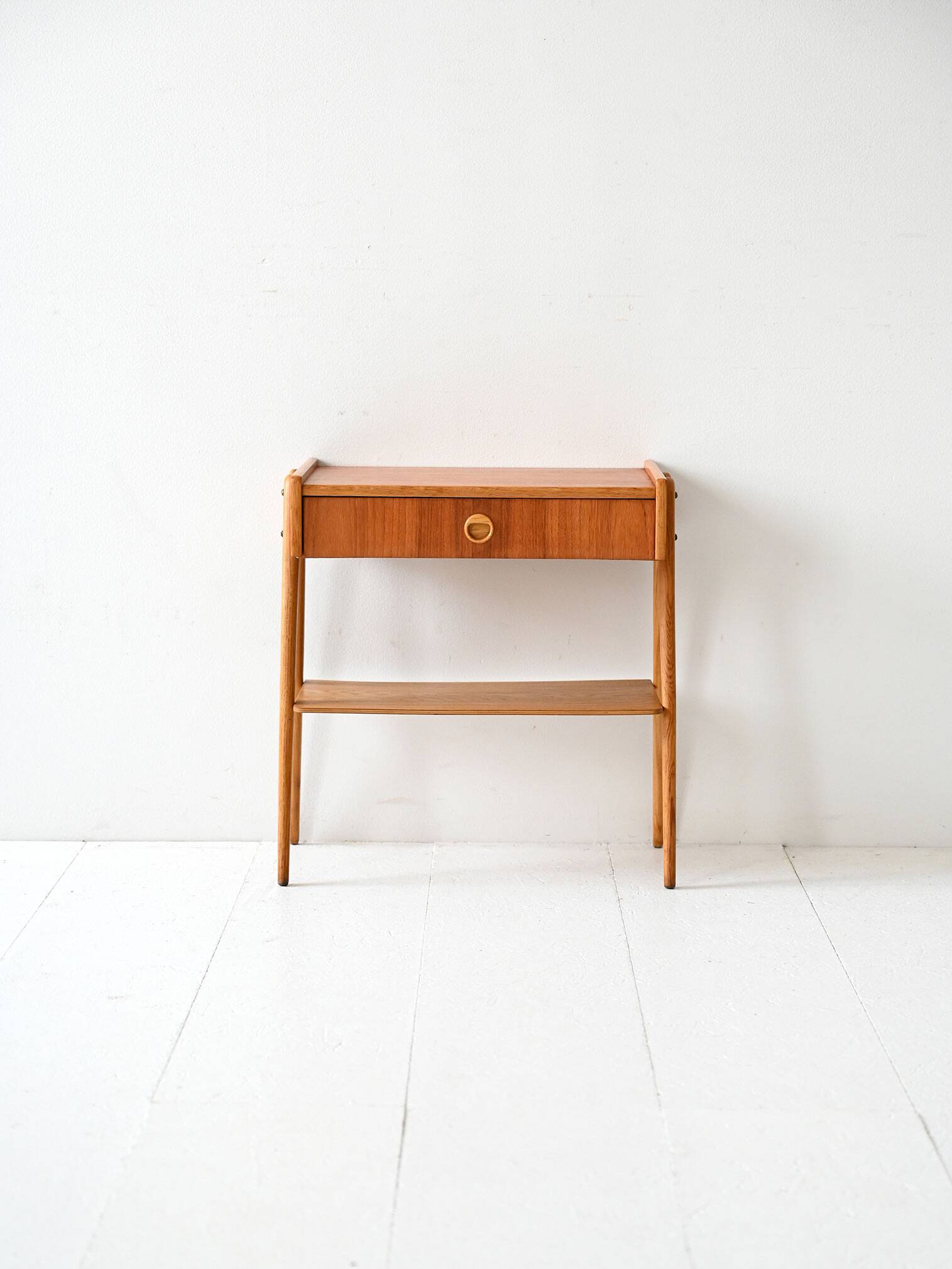 Vintage Scandinavian Nightstand with Angled Legs