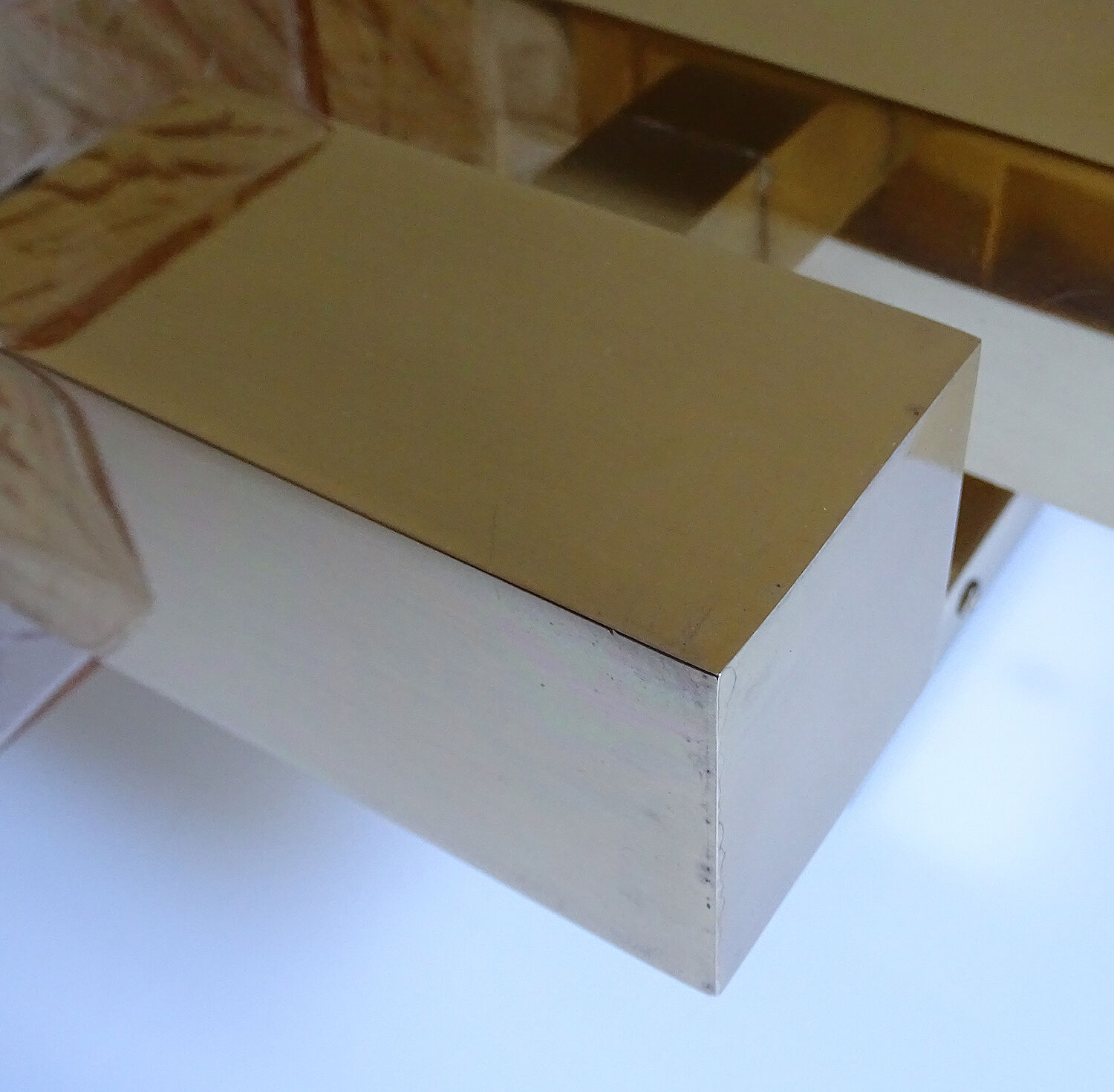 Wall lamp vintage kalmar austria, brass & glass, 70s