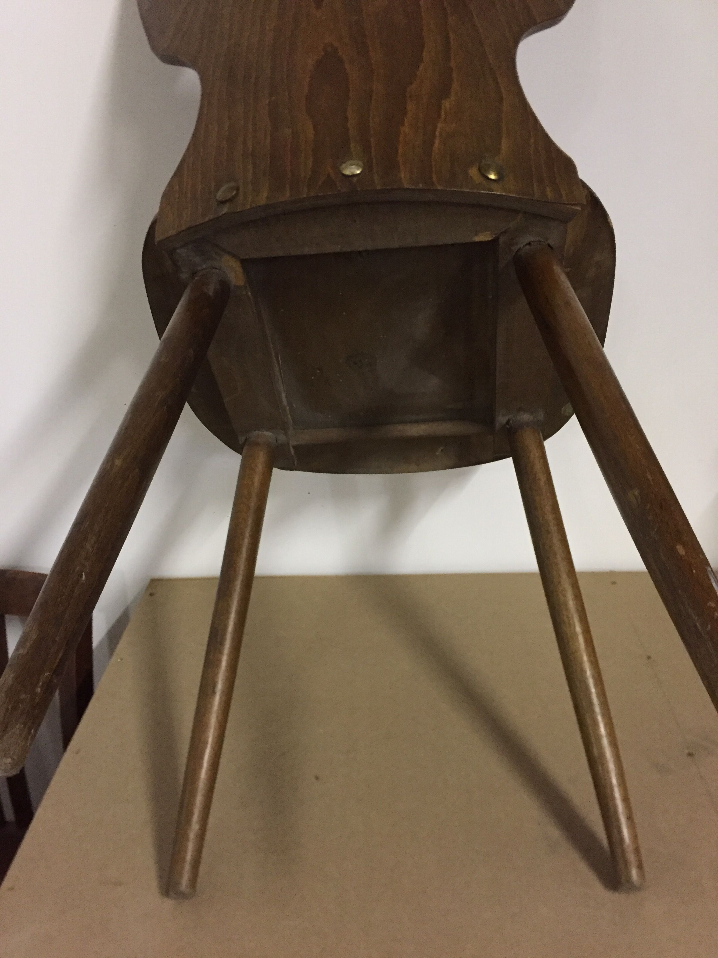 Chaise bistrot Baumann en hêtre années 50