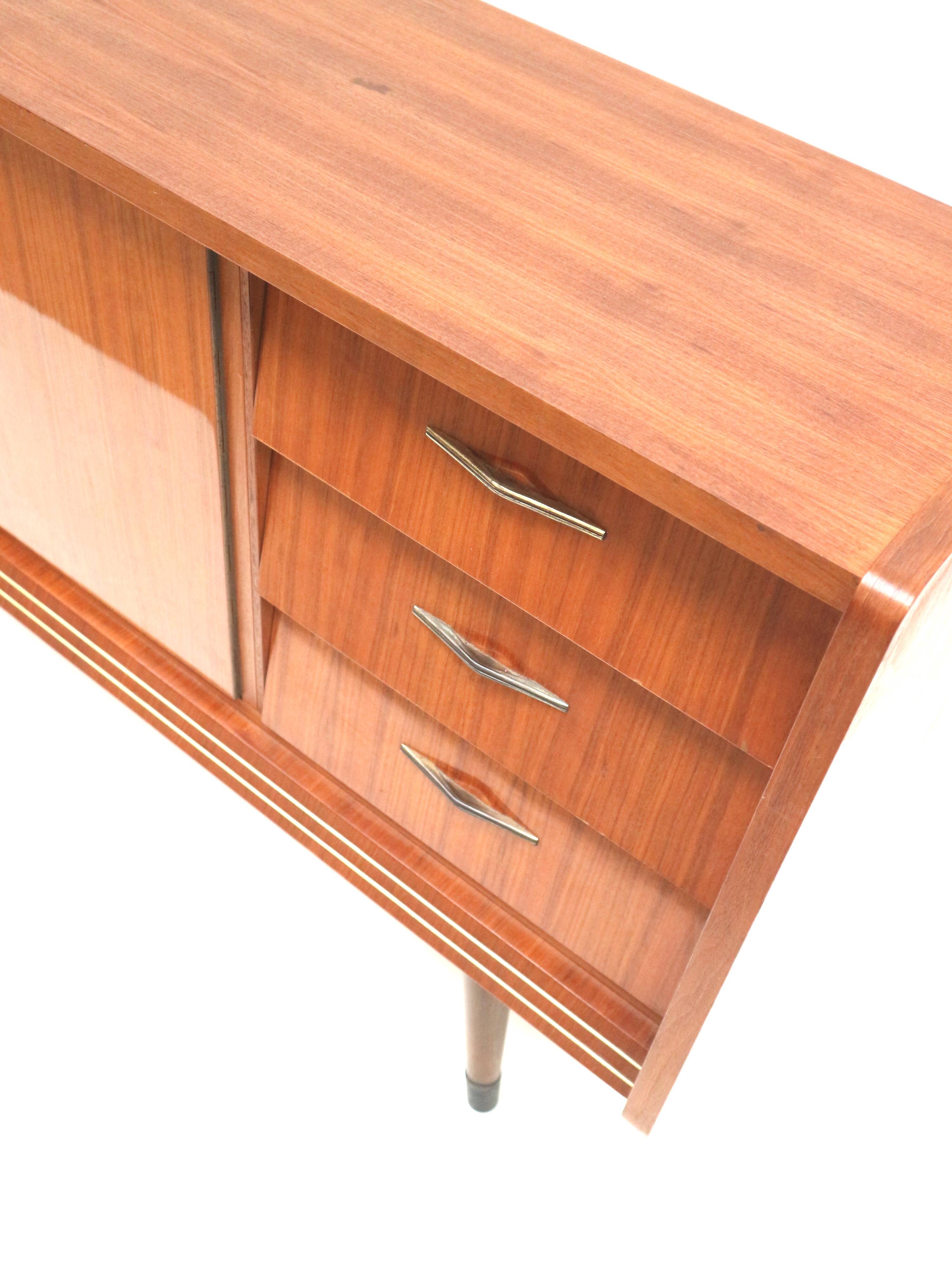 Vintage sideboard with drawers and doors made in the 50s