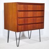 Buffet d'Erich Stratmann, tiroirs en teck, armoire en épingle à cheveux, années 1960