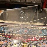 Transparent plexiglass magazine holders age space