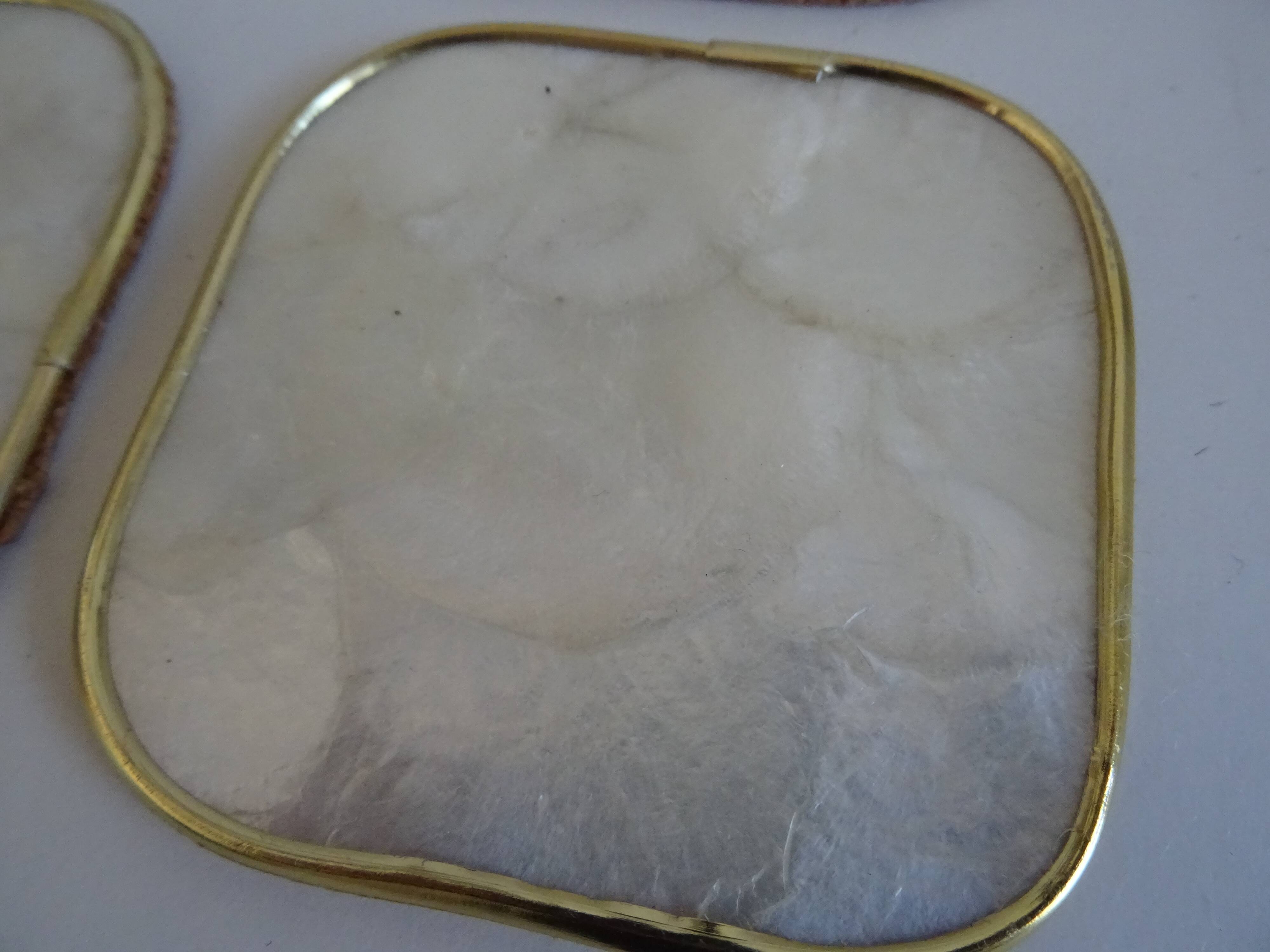 Series of 6 vintage mother-of-pearl coasters