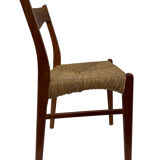 Mid-century teak dining chair by Arne Wahl Iversen for Glyngøre Stolefabric
