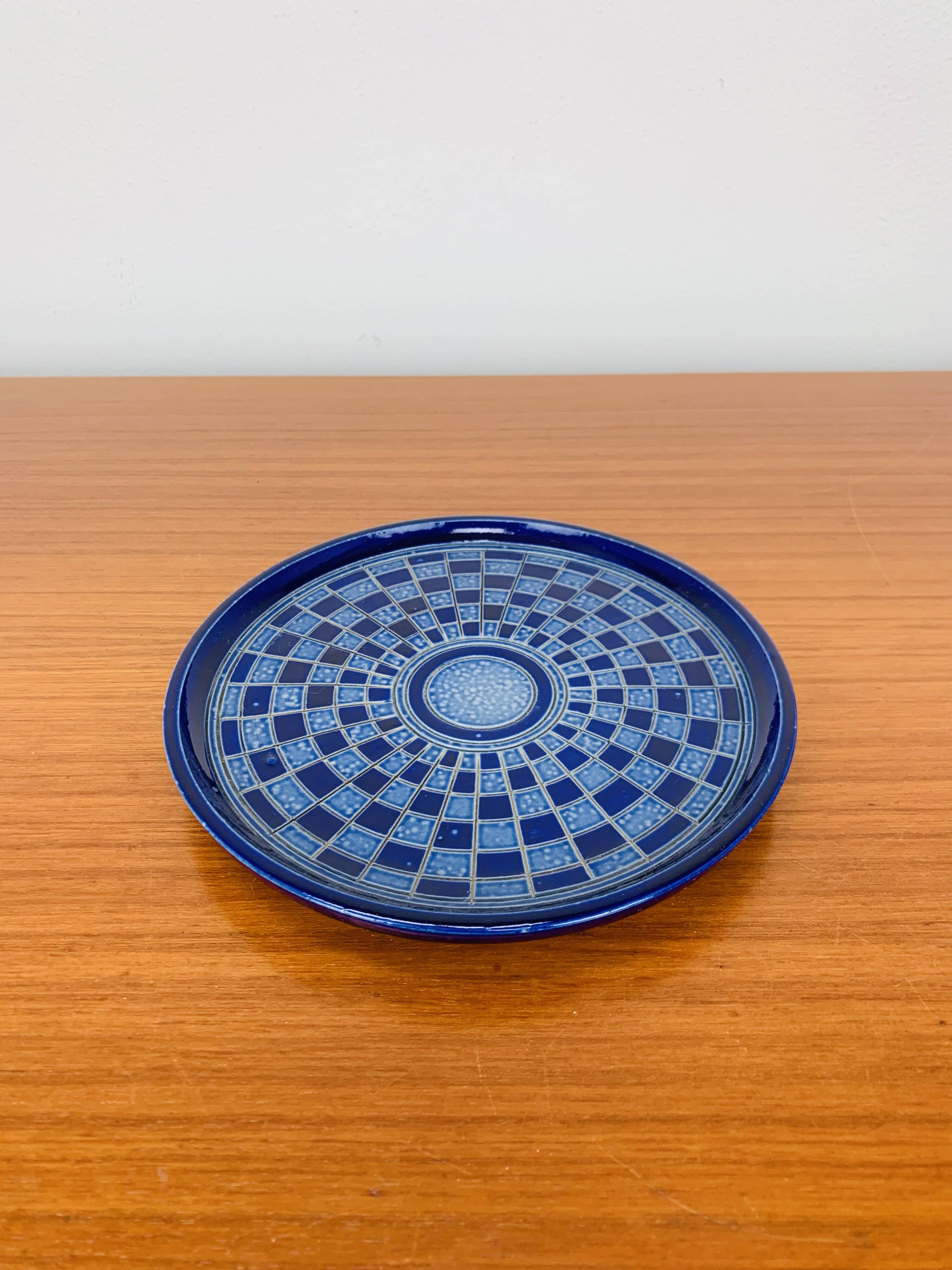 Art Deco Alsace sandstone dish, signed Schmitter in Betschdorf