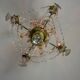 Bronze chandelier with cut crystal pendants, circa 1800.