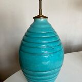 XXL lamp in turquoise blue ceramic St Clément Art Deco XXL