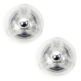 Pair of Space Age Glass 'Wave' Ceiling Lights by Koch & Lowy for P&P, 1970s