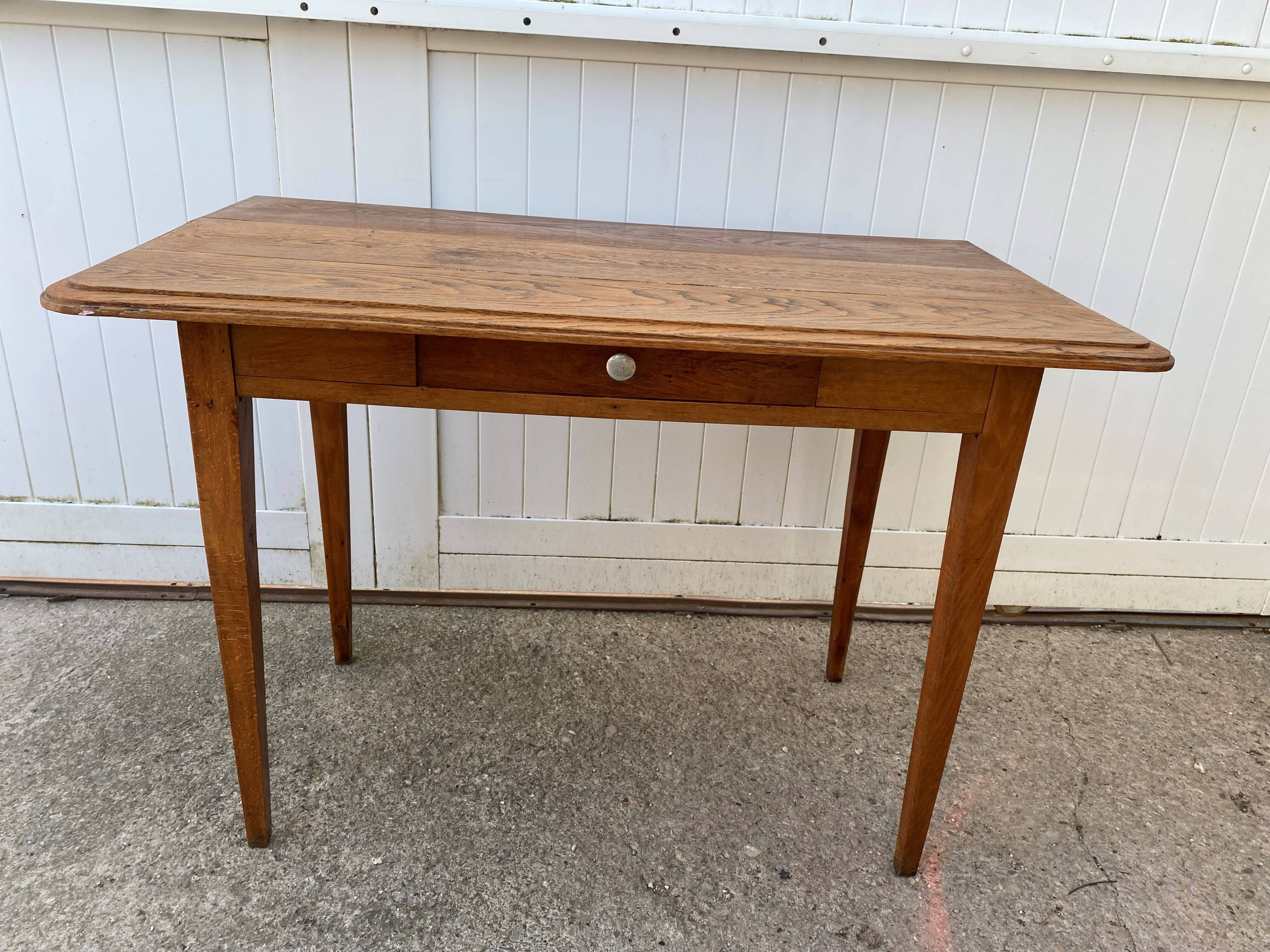 Desk with 1 drawer, oak top, 105x56cm