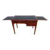 Black leather desk with extensions