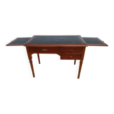 Black leather desk with extensions