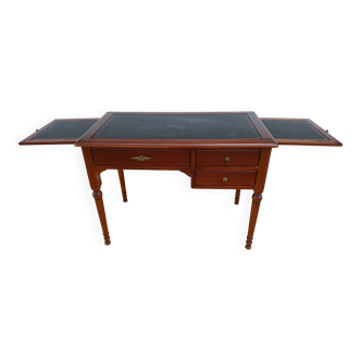 Black leather desk with extensions