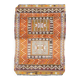 3x5 Orange & Green Small Size Vintage Kilim Rug, 102x141Cm