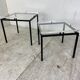 Vintage modernist acrylic glass and steel side tables, 1980s, set of 2