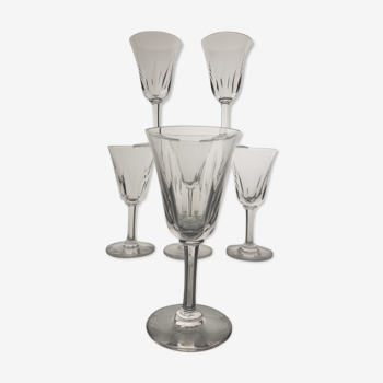 6 Saint Louis crystal wine glasses, Cerdagne model