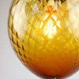 Vintage amber murano glass lamp from empoli