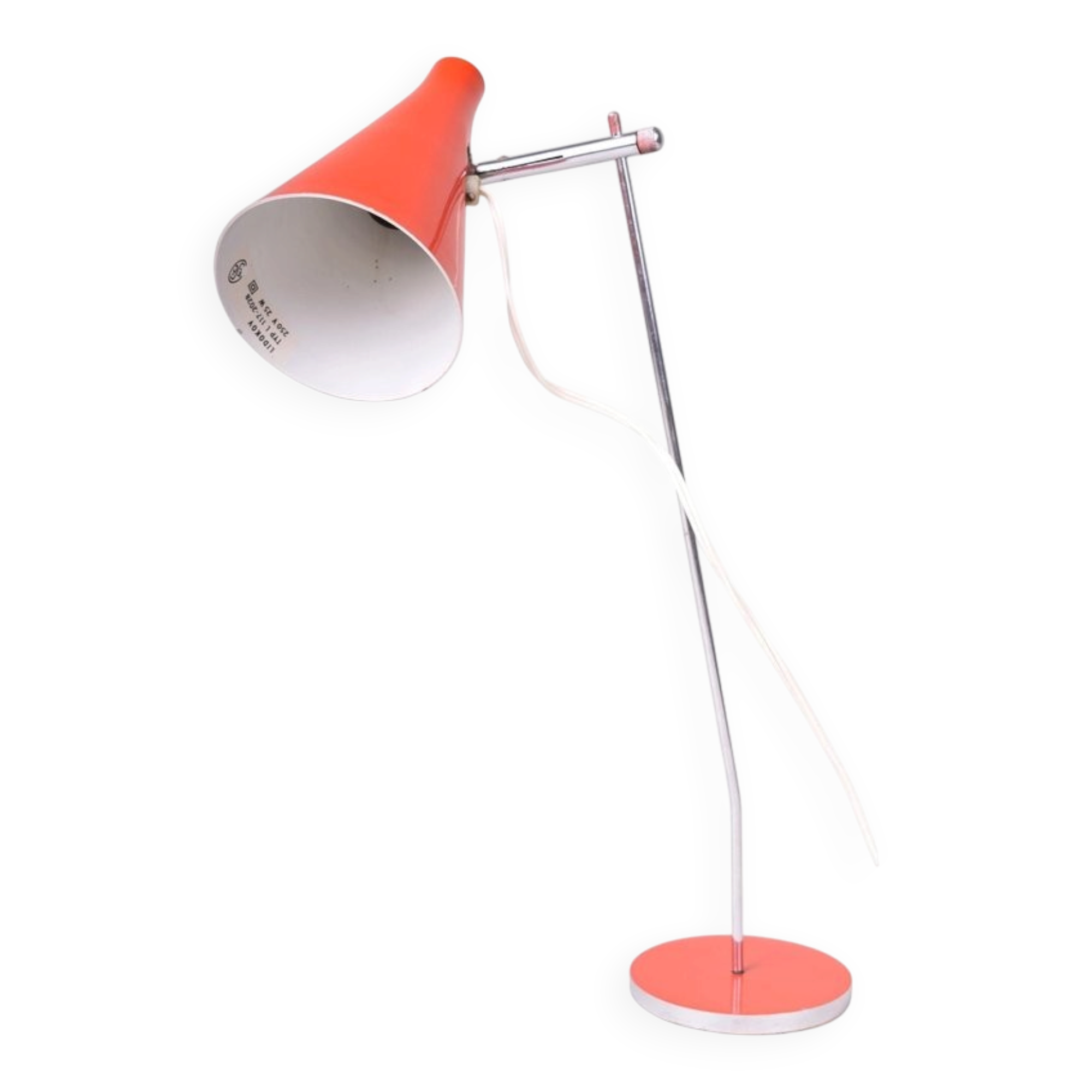 Mid-Century Table Lamp in Chrome by J. Hůrka for Lidokov, Czech, 1960s