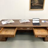 Very large old oak trading counter, XXL format