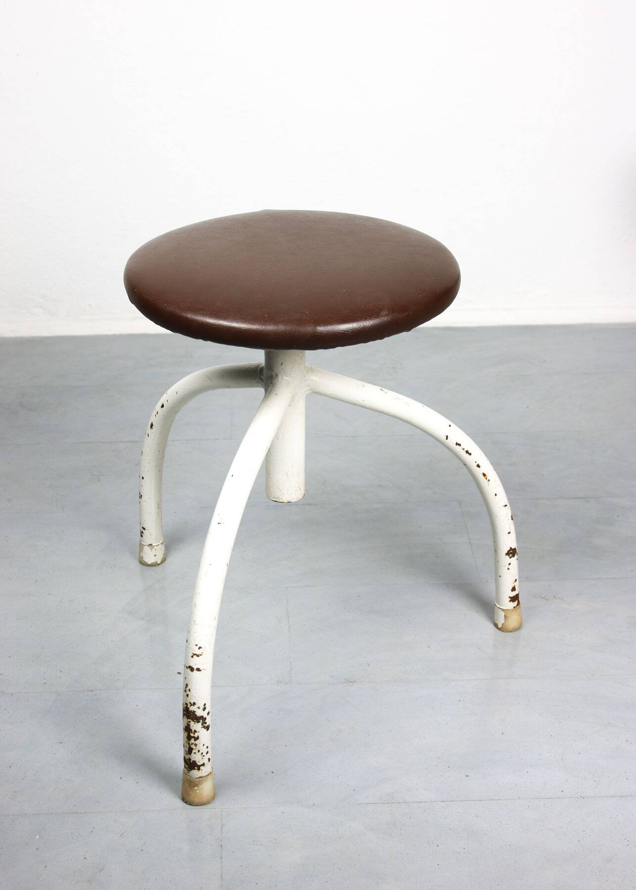 Vintage Industrial Adjustable Swivel Stools, Set of 3