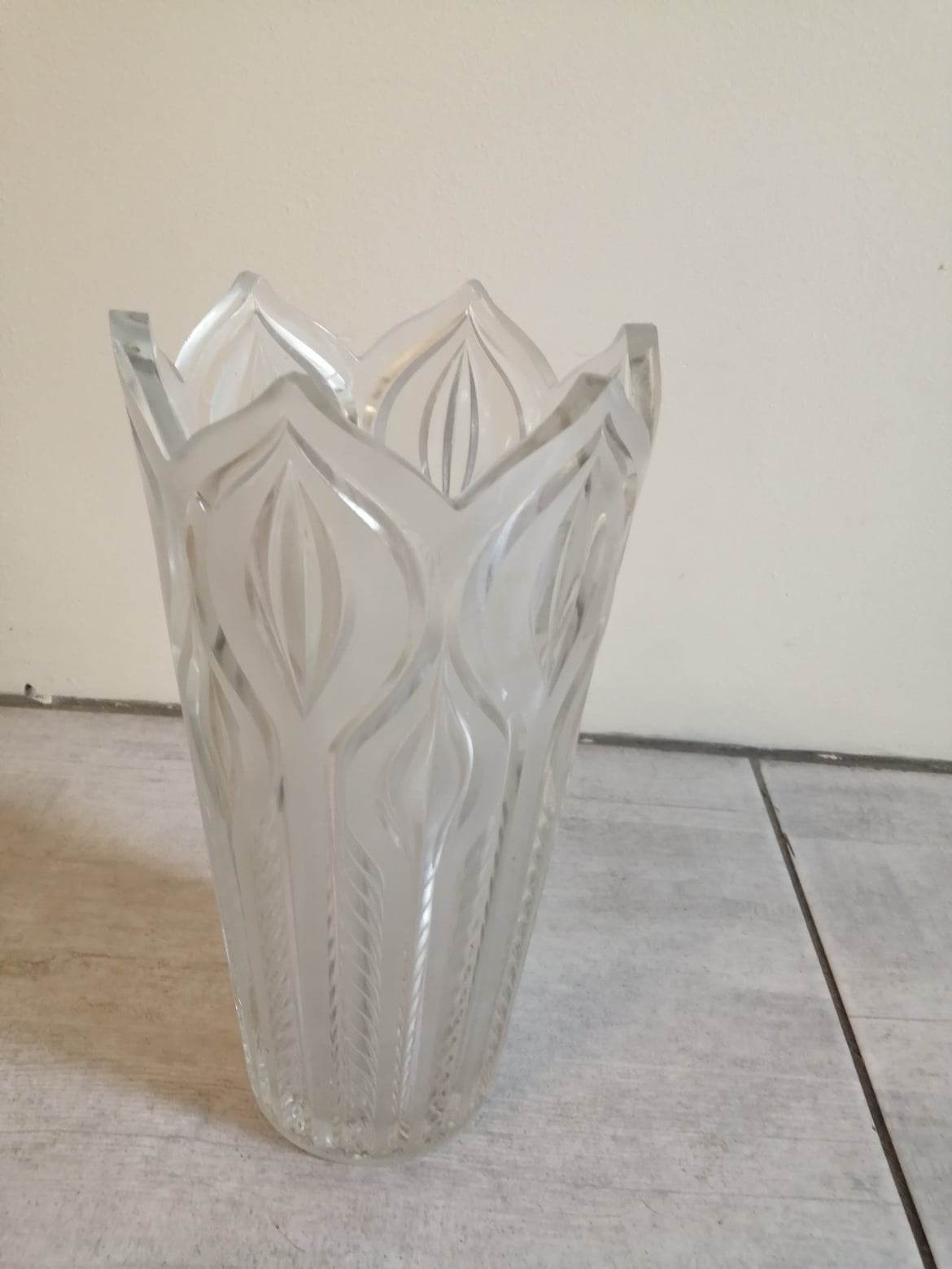 Pressed molded glass vasec 70s