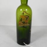 Wine bottle table lamp with fabric shade, 1970s