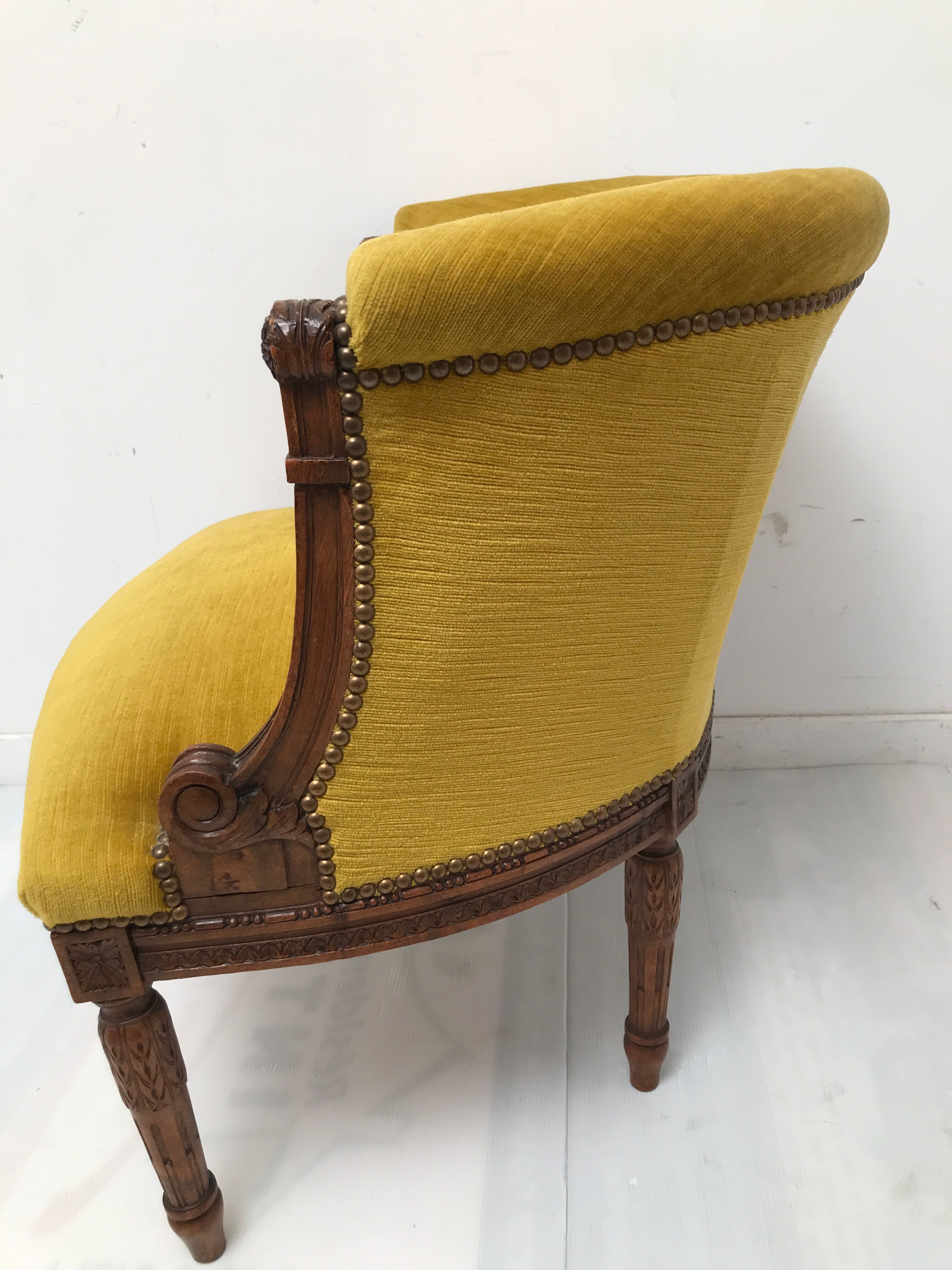 Louis XVI style gondola armchair