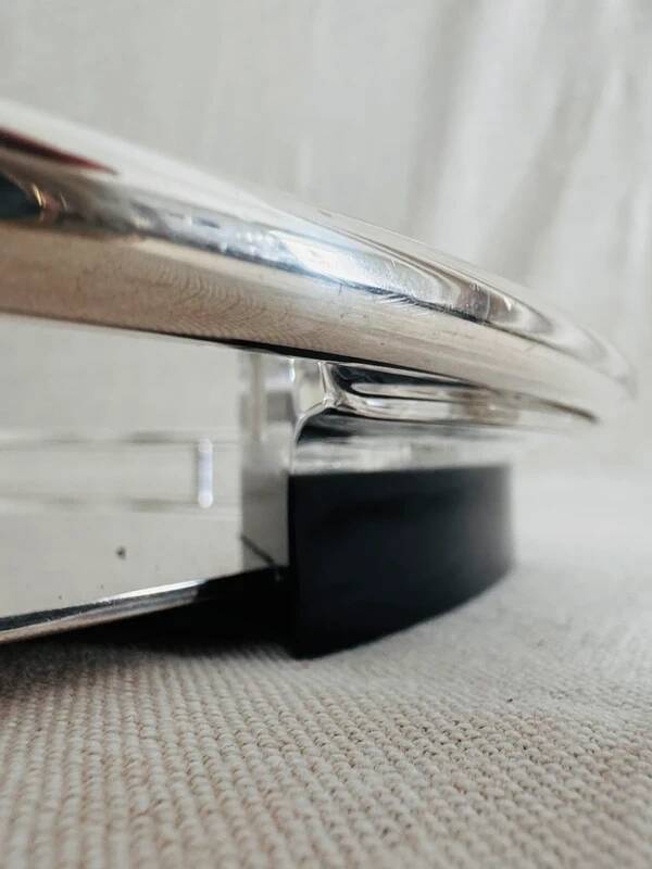 Vintage Rede Guzzini silver metal oval tray