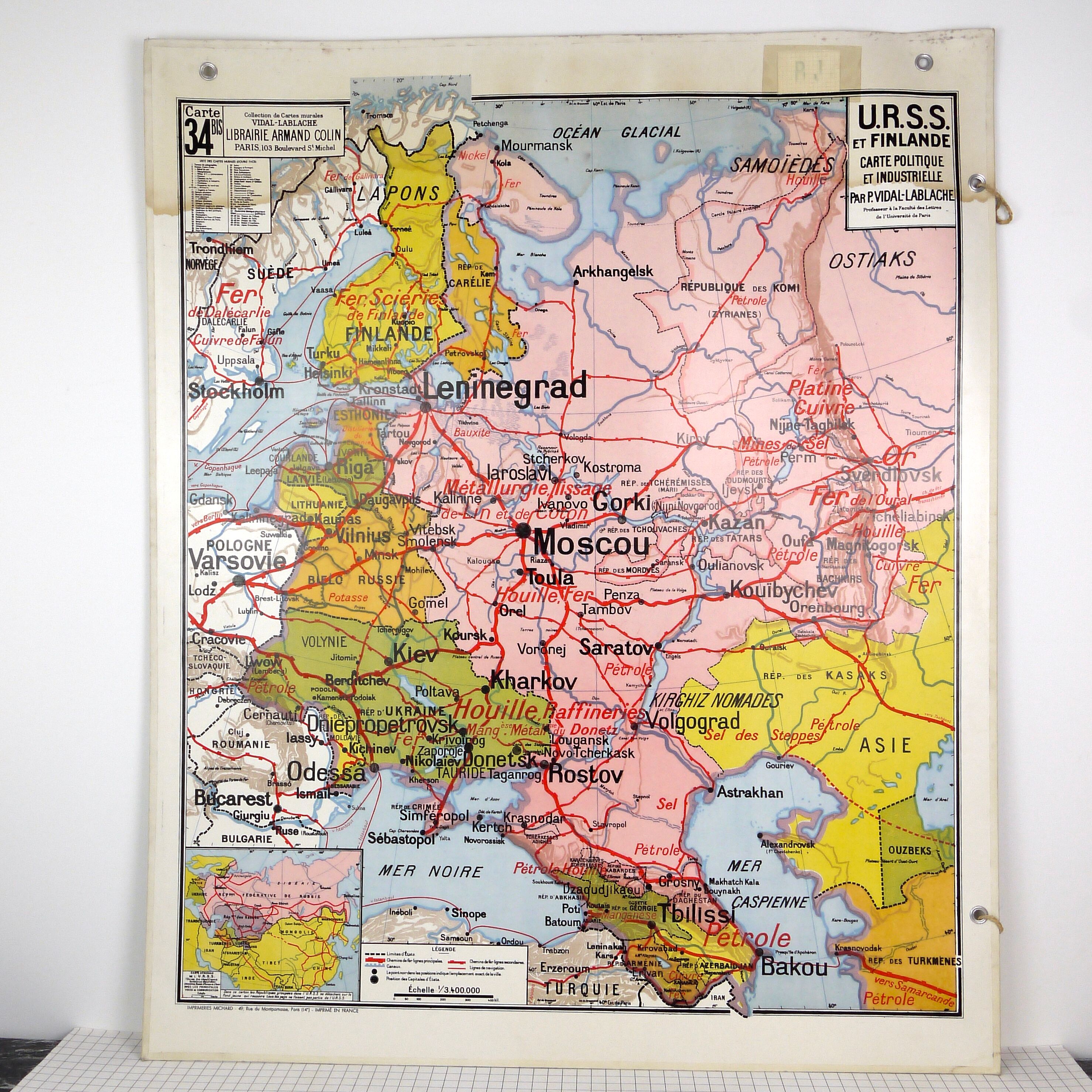 Vidal-Lablache - USSR and Finland map