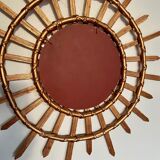 Miroir soleil bambou vintage  53cm