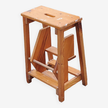 Folding wooden stepladder 3 steps