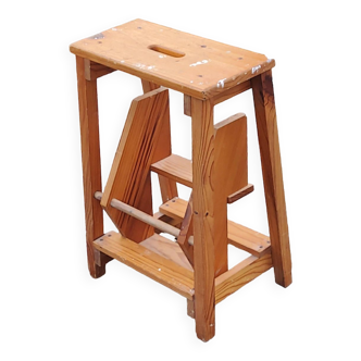 Folding wooden stepladder 3 steps