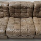 DS 11 modular sofa in brown patchwork leather by De Sede Team for De Sede Swiss